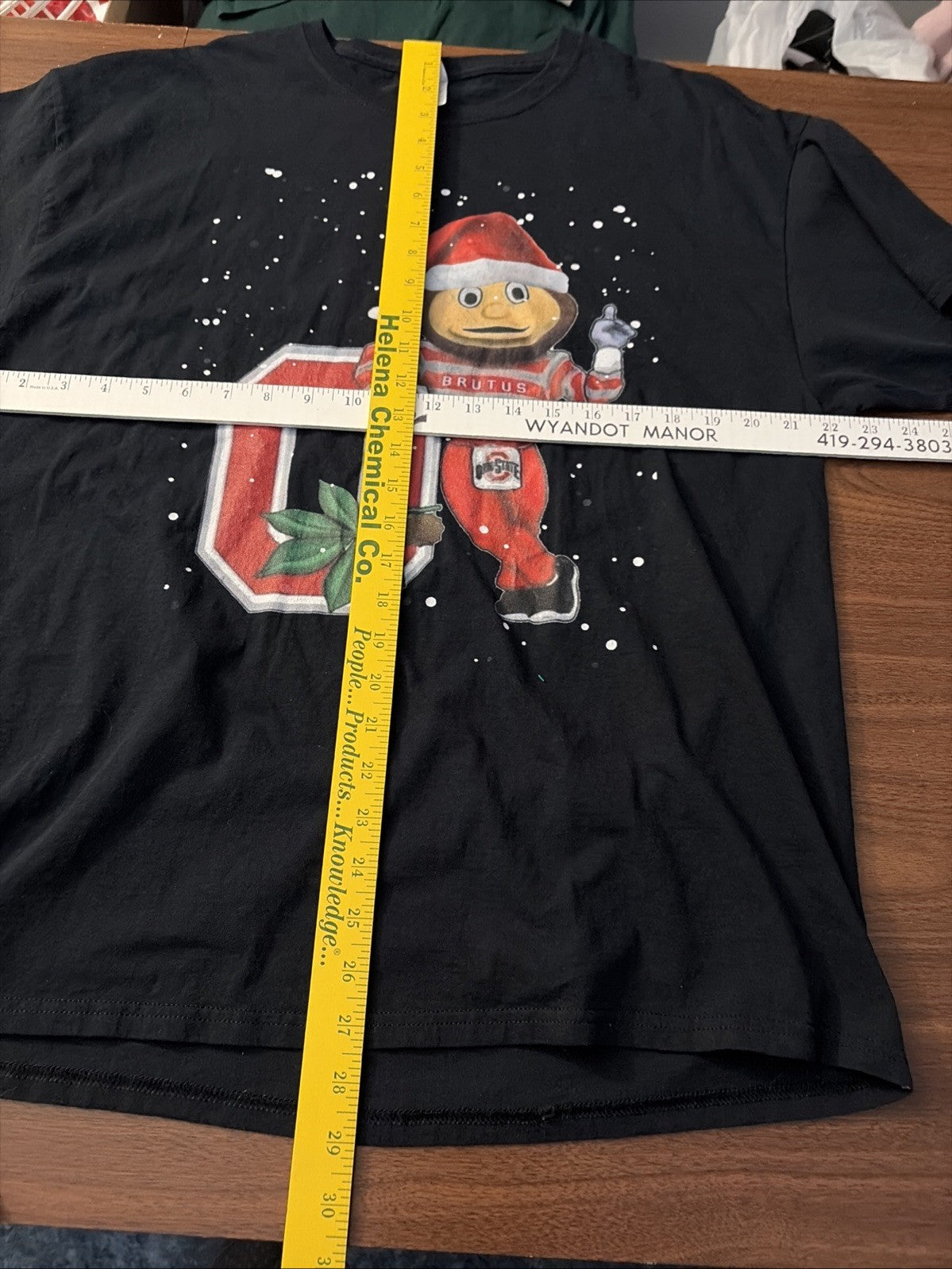Brutus Buckeye Ohio State University Christmas T-Shirt XL Black Short Sleeve