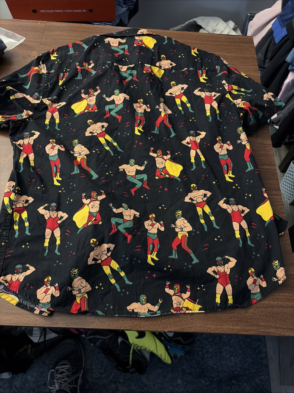 Forever 21 Luchador/Mexican Wrestler Button Down Shirt Hawaiian Men's Size L