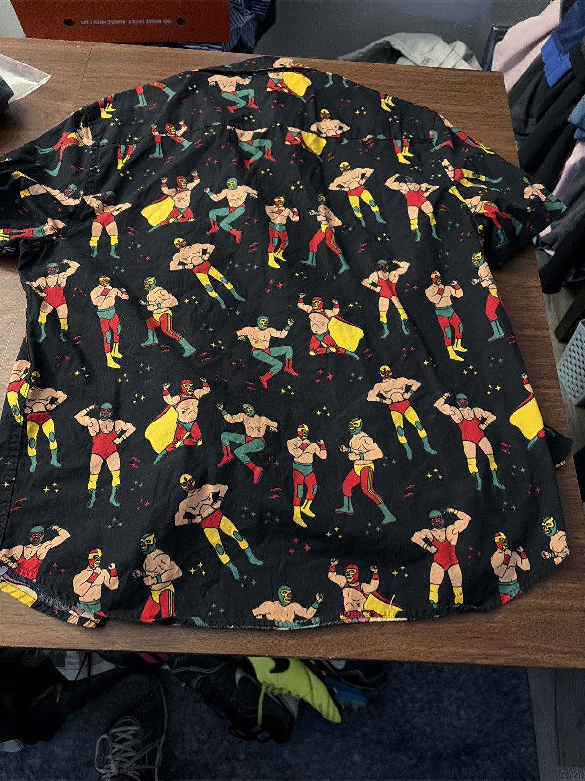 Forever 21 Luchador/Mexican Wrestler Button Down Shirt Hawaiian Men's Size L