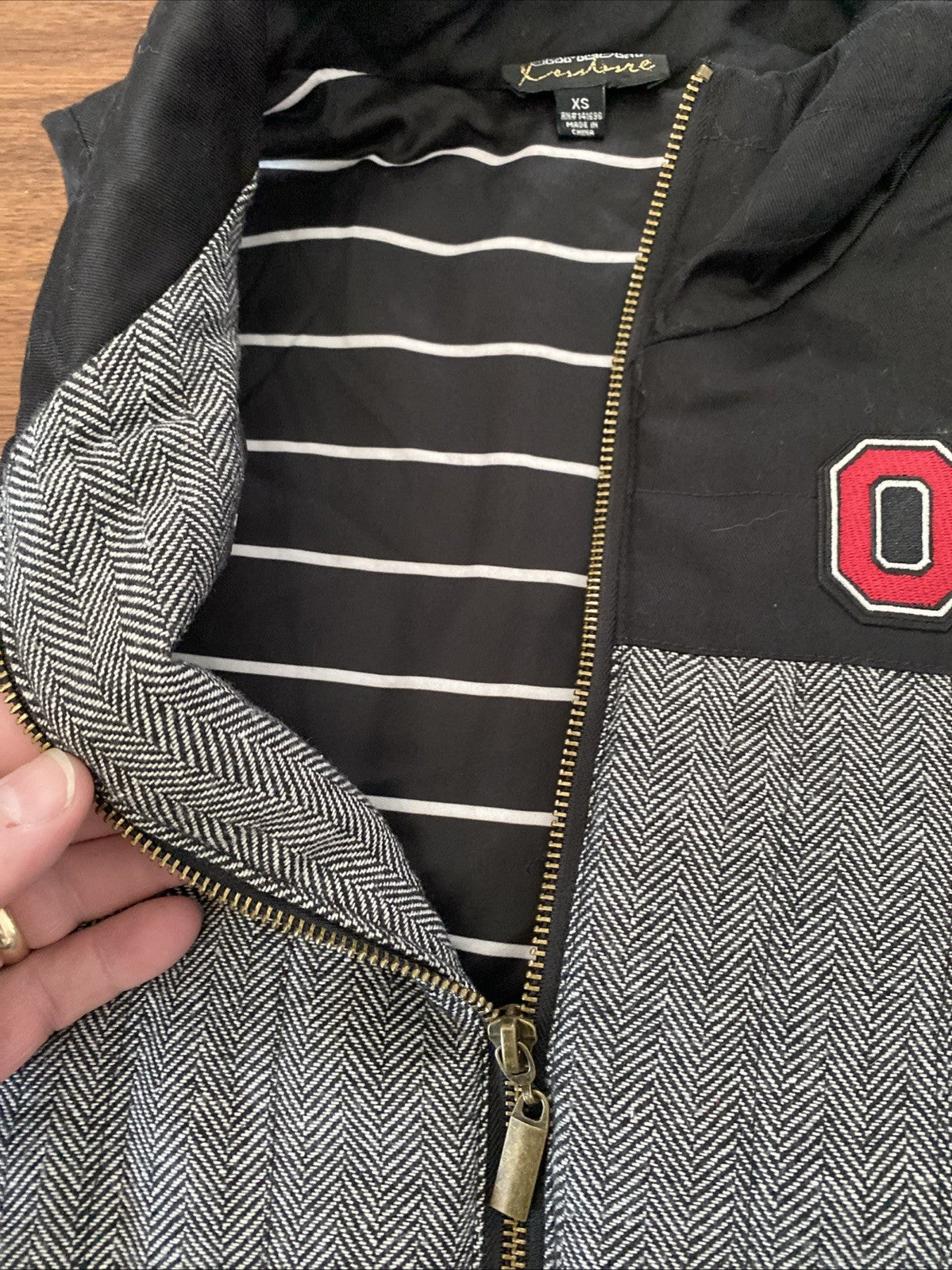 The Ohio State Buckeyes Herringbone Vest Womens XS Gameday Football NCAA