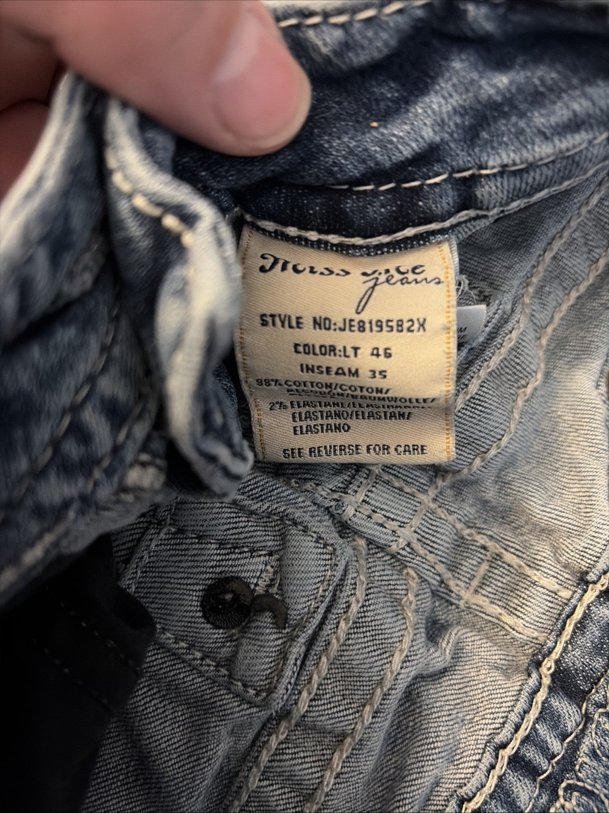 Miss Me Jeans Womens 26 Blue Bootcut JE819582X Embellished Distressed