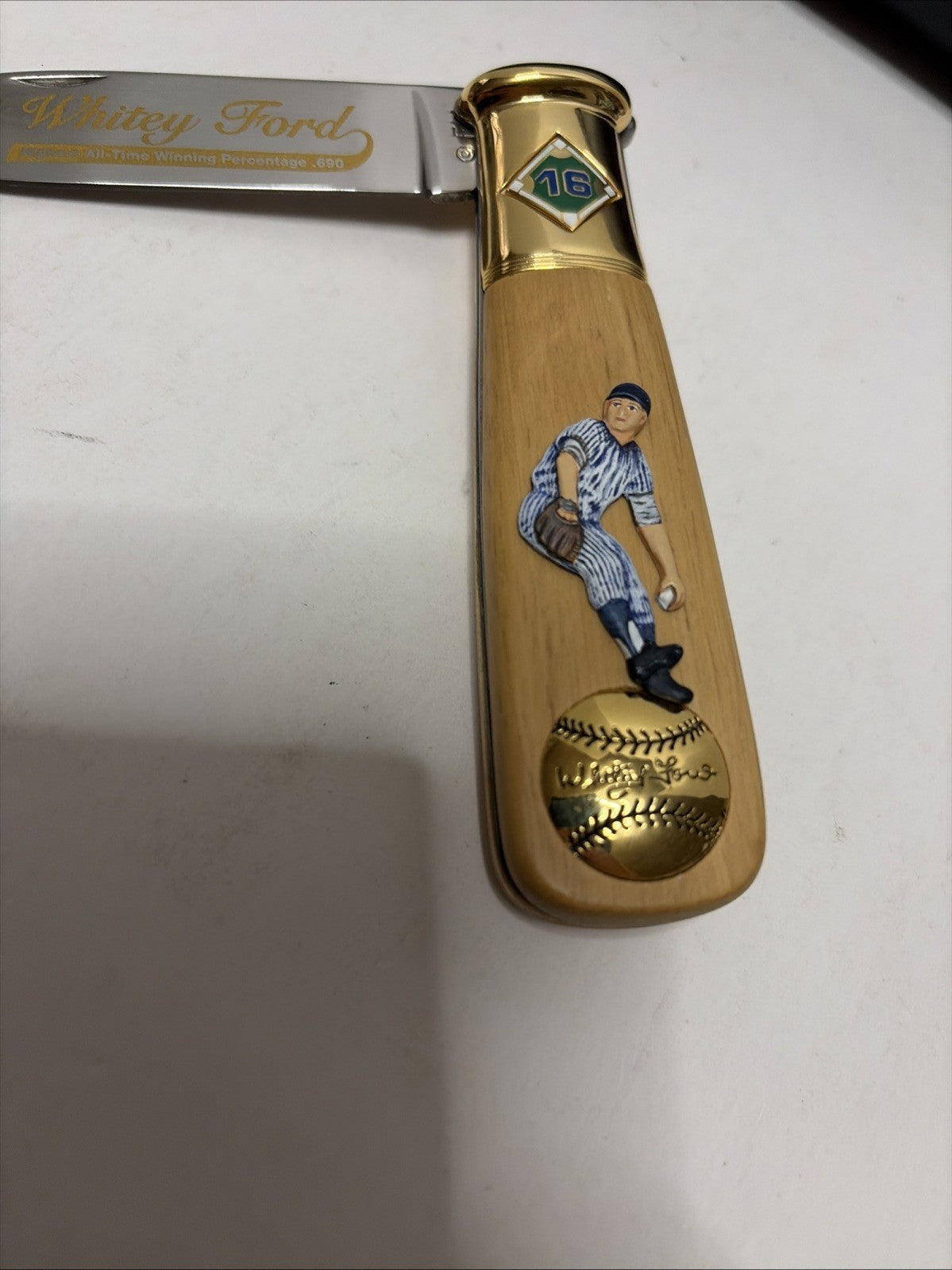 Franklin Met Whitey Ford Baseball Bat Shaped Knife With Case