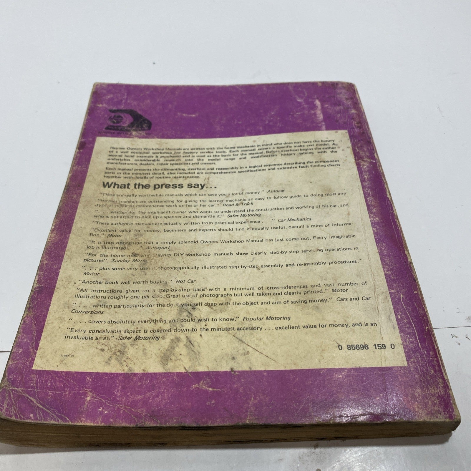 Haynes Owners Workshop Manual Vw 1600 Beetle 1970 thru 74 Sports Bug & Super Bug