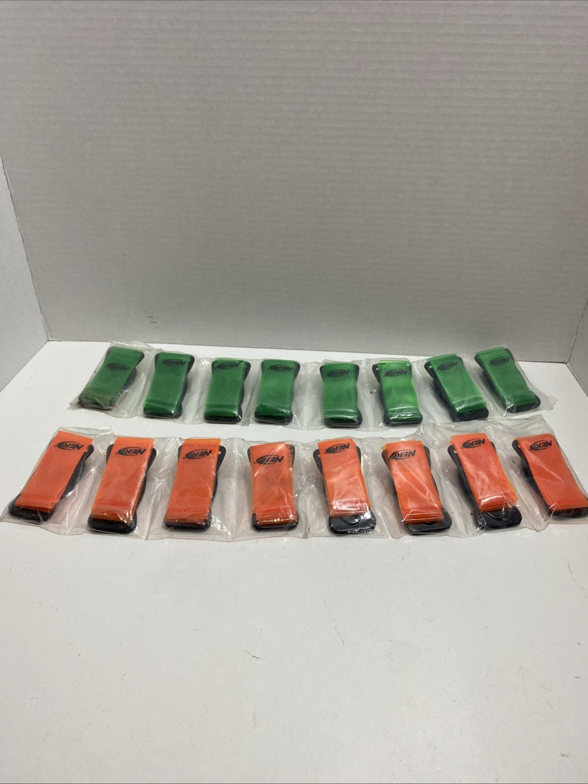 NERF Flag Football Clip On Flags Lot of (16) 8 Orange/ 8 Green NEW/SEALED