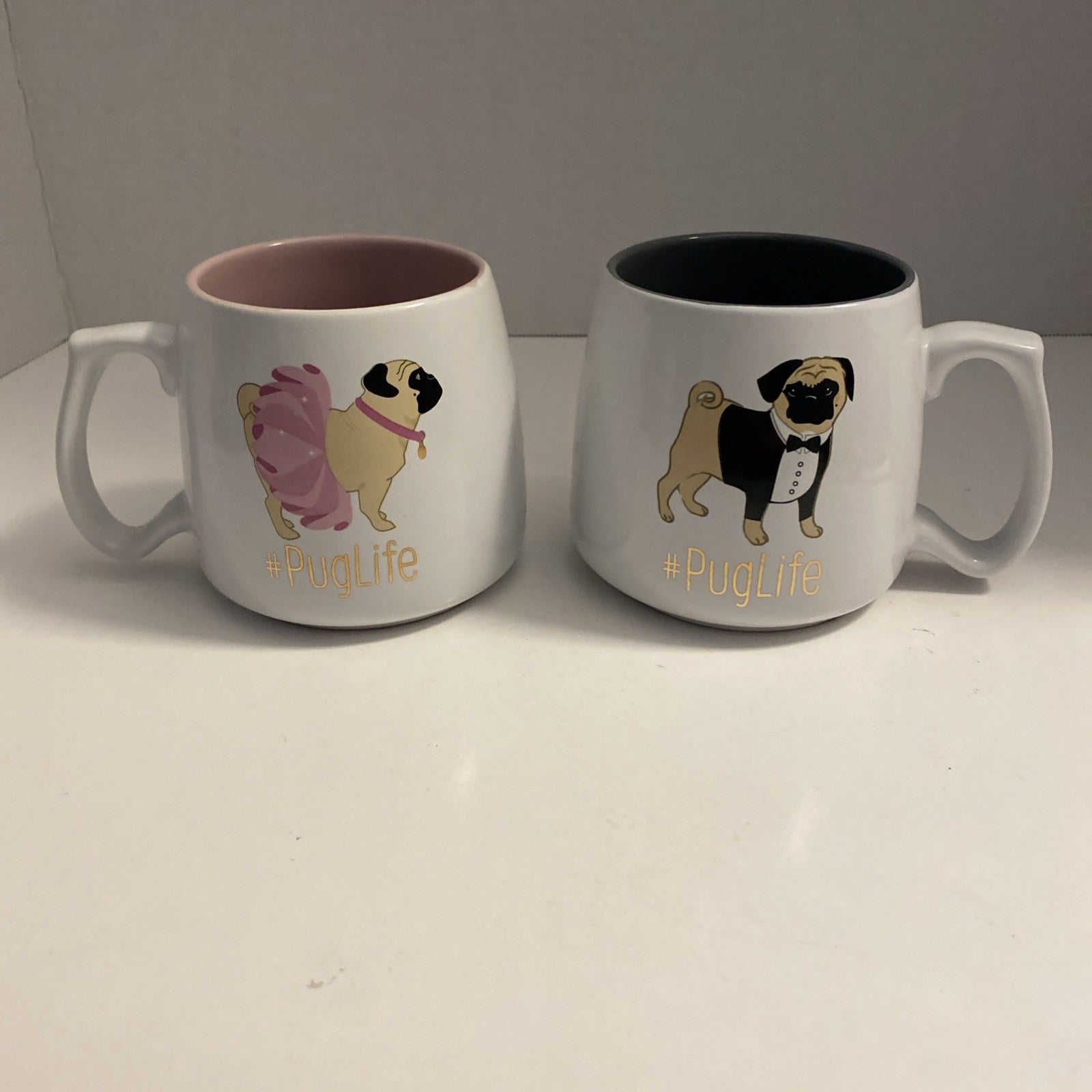 "TenStrawberry Street" #PUGLIFE Set Of 2 16oz Coffee/Tea Mugs - Female And Male