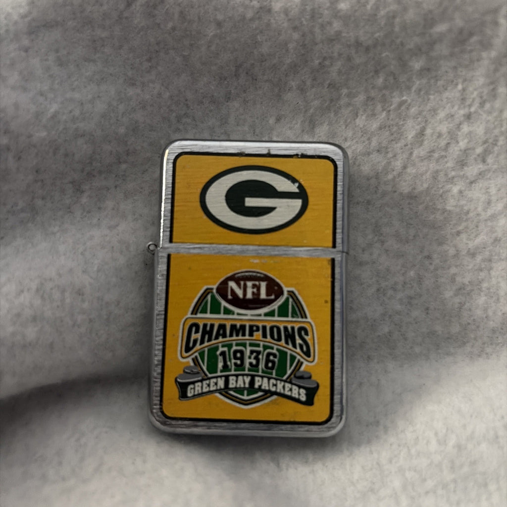 Zippo Lighter Nfl Green Bay Packers 1936 Nfl Champions Used