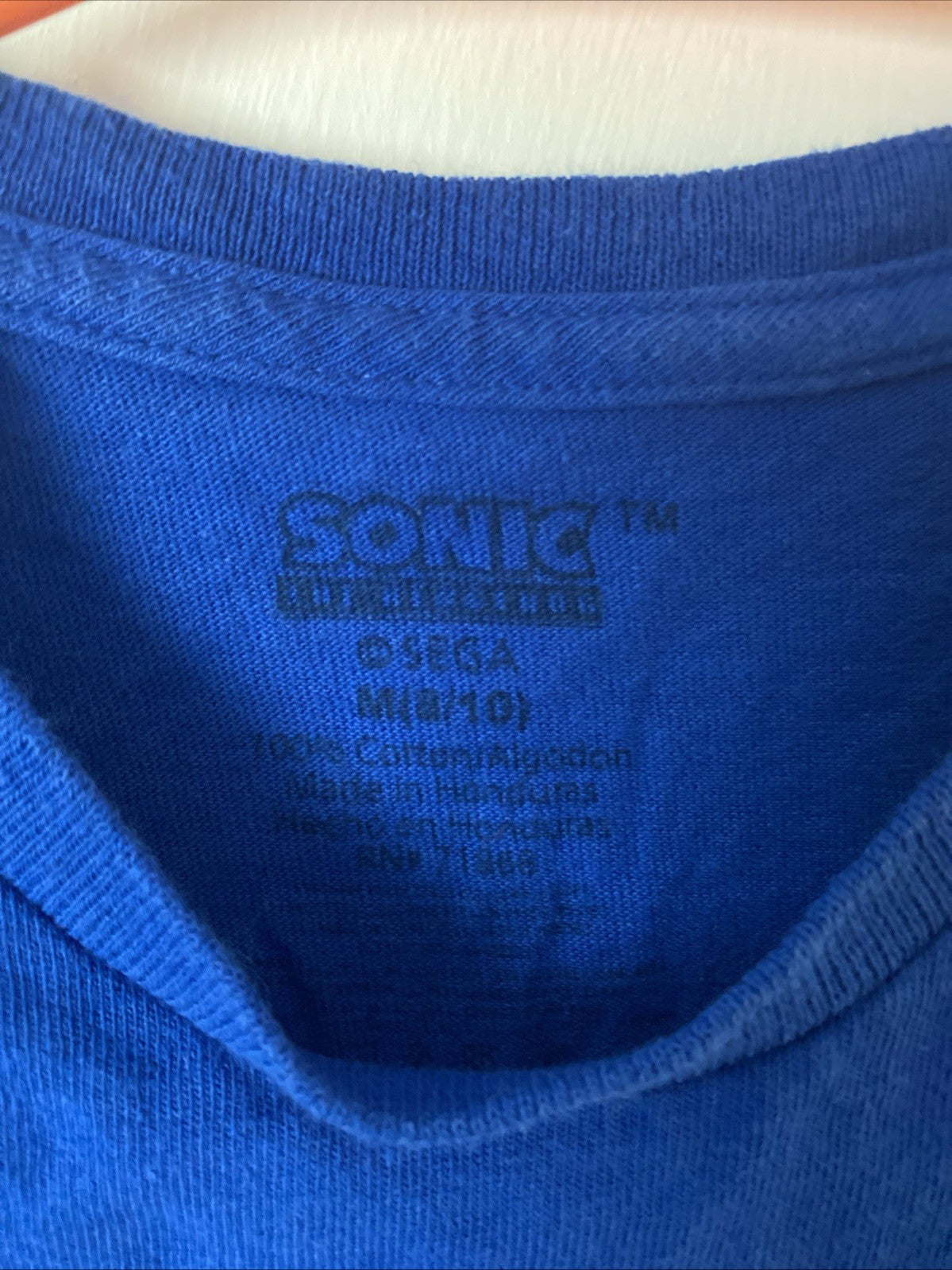 Sonic The Hedgehog Boys Blue Short Sleeve Shirt Size 8/10