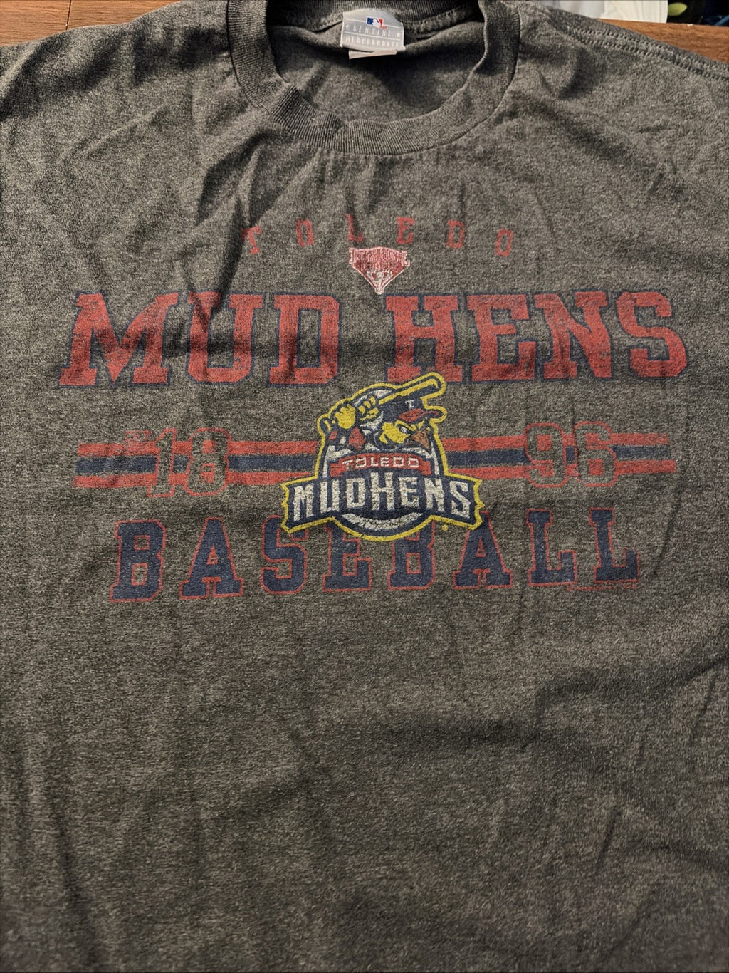 MLB Genuine Merchandise Toledo Mudhens Baseball Short Sleeve Shirt Gray XL Men’s