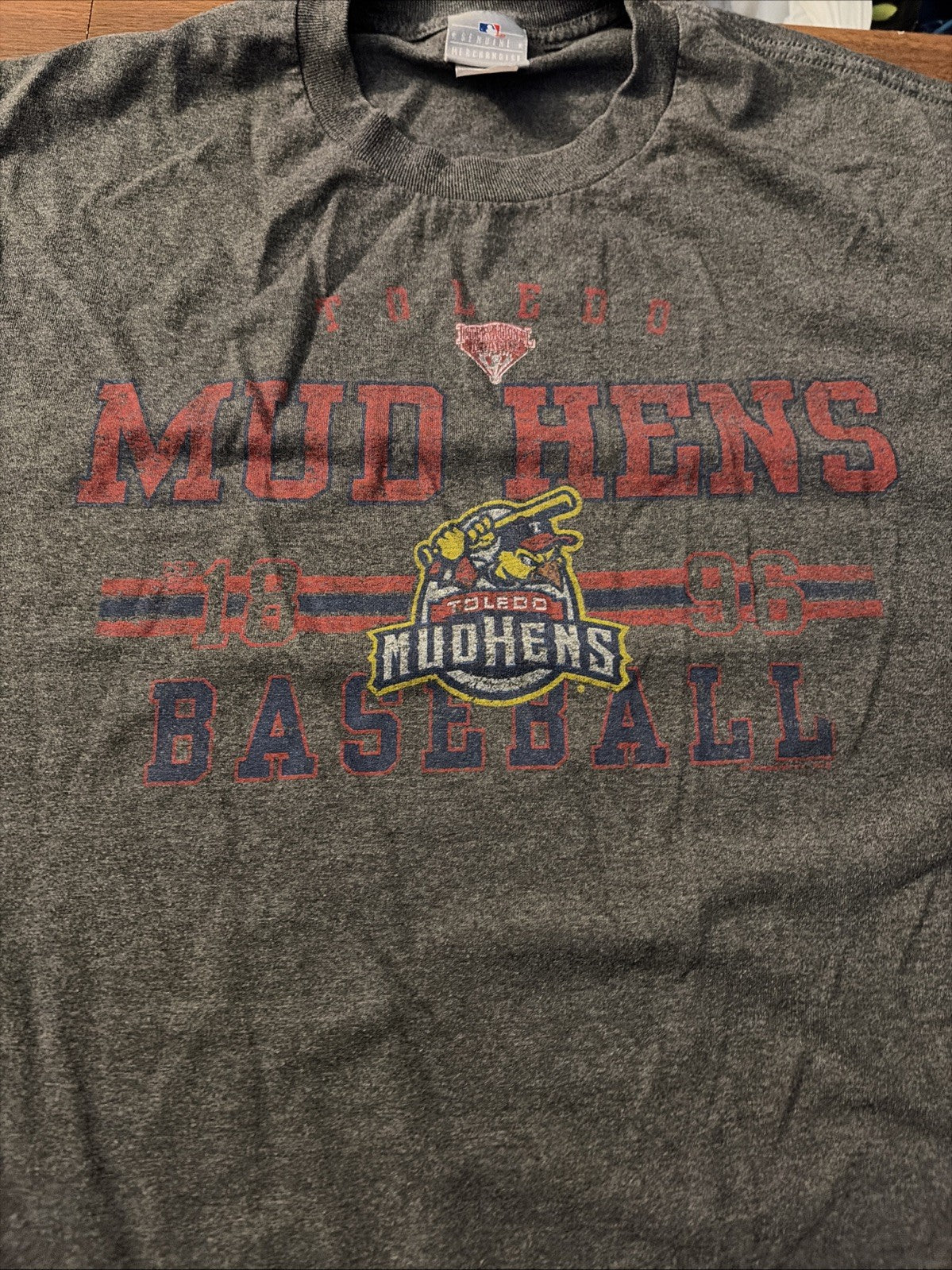 MLB Genuine Merchandise Toledo Mudhens Baseball Short Sleeve Shirt Gray XL Men’s