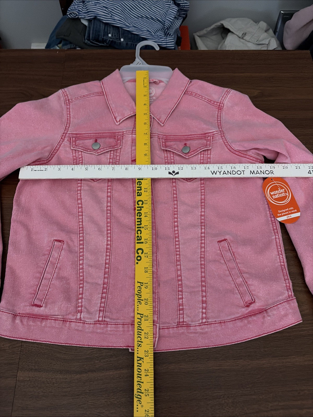 Wonder Nation Girls Extra Large 14–16 Plus Pink Lightweight Denim Jacket