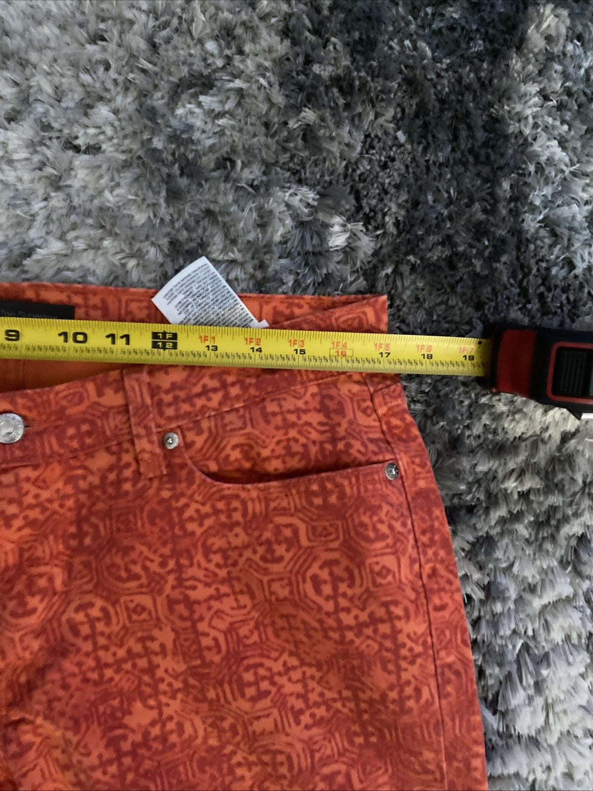 Levi Women’s 524 Two Super Low Jeans 13M 31x32 Orange Pattern