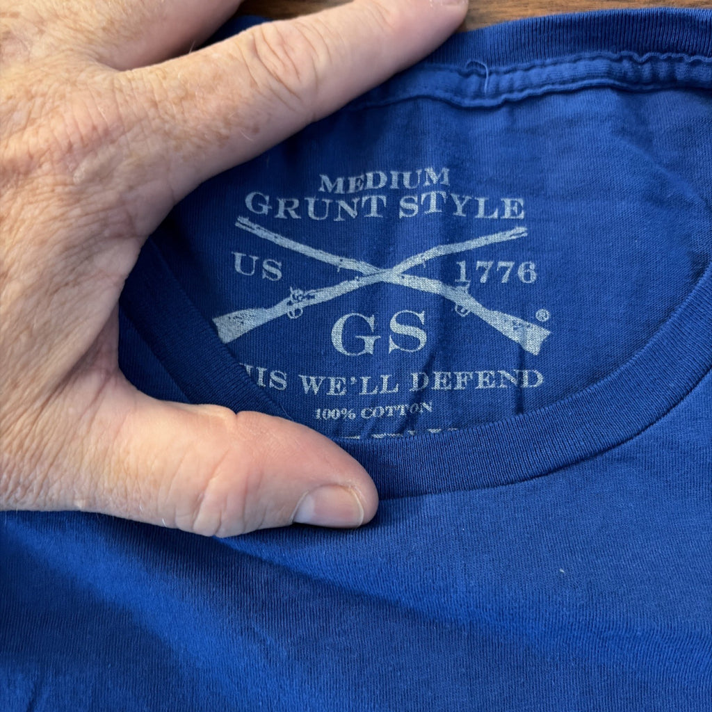 Grunt Style Men’s Tee Shirt Size M Blue With Stars