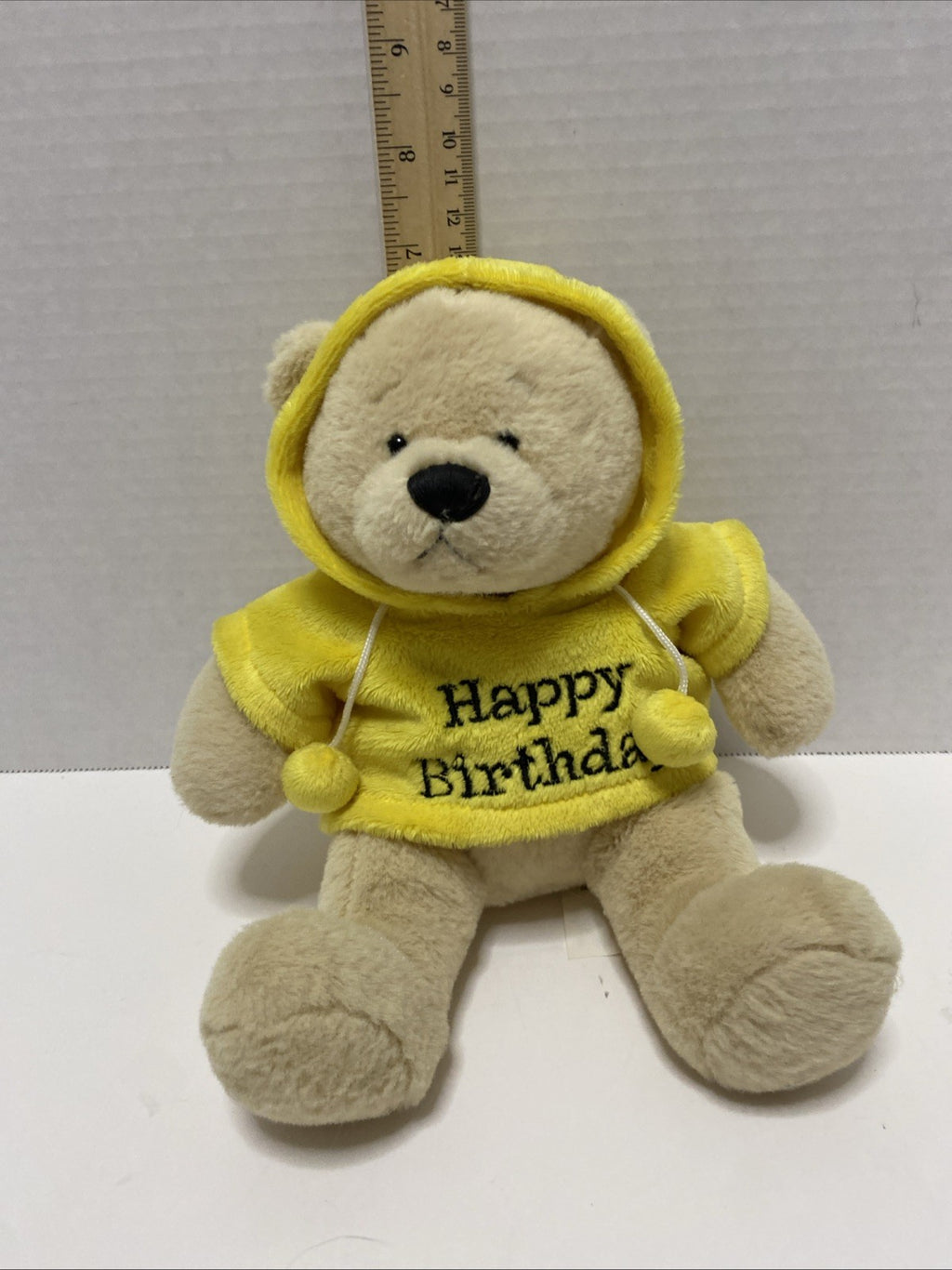 Ganz Happy Birthday Hoodie Bear, Yellow Hoodie, 9”