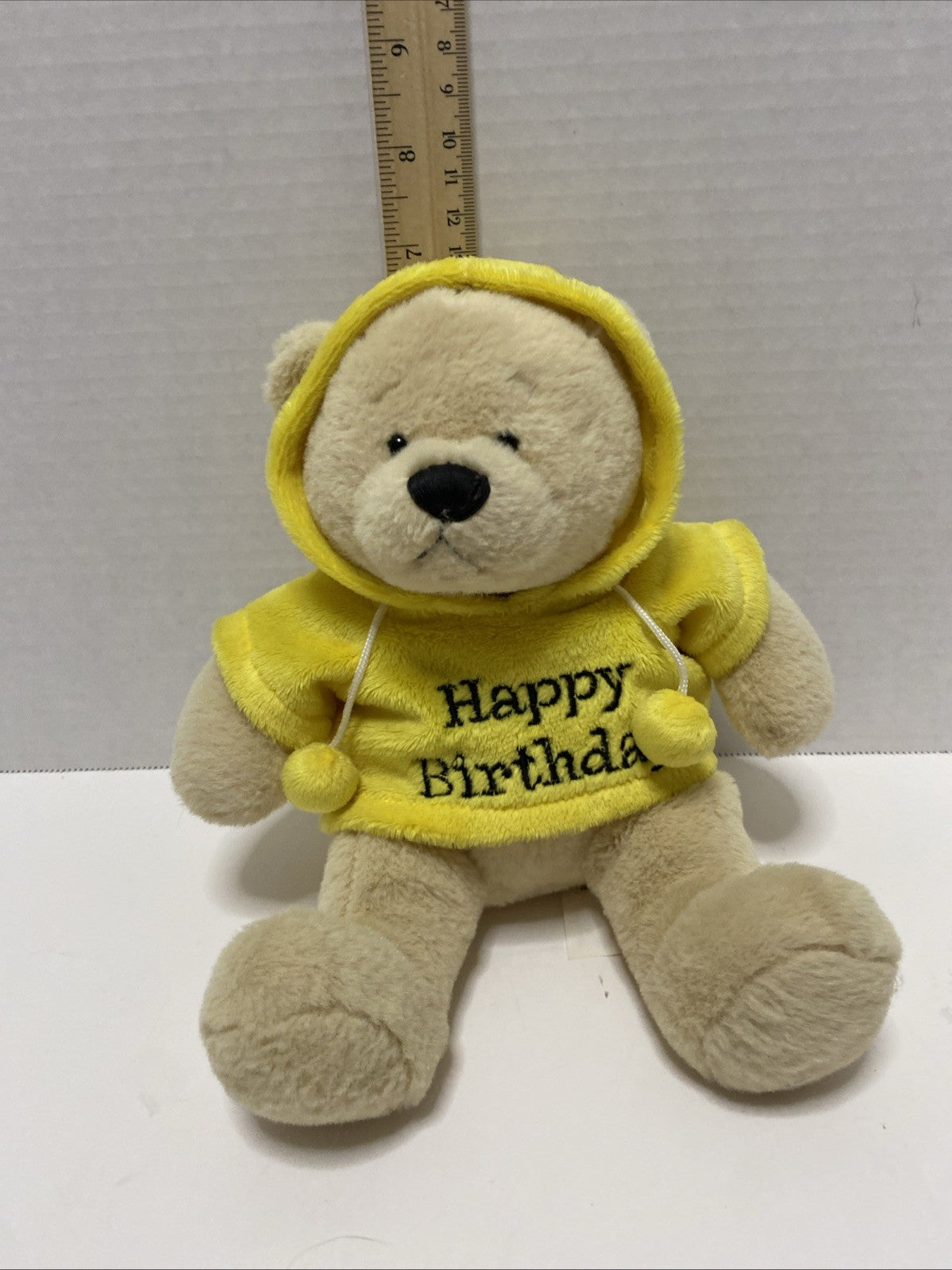 Ganz Happy Birthday Hoodie Bear, Yellow Hoodie, 9”