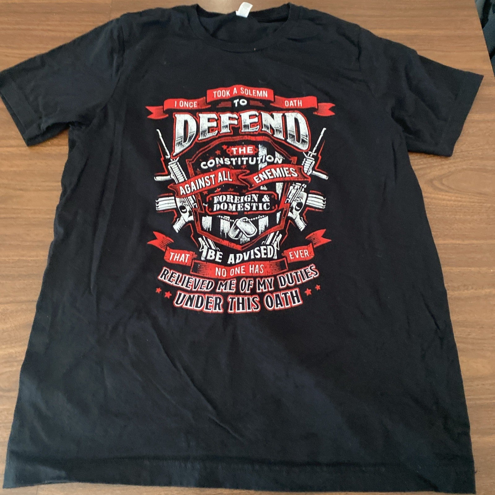 Bad ass apparel solemn oath men’s large T-shirt short sleeve black free shipping
