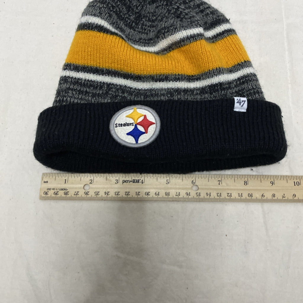 Pittsburgh Steelers New Era Sideline Sport Knit Hat Graphite - PomPom