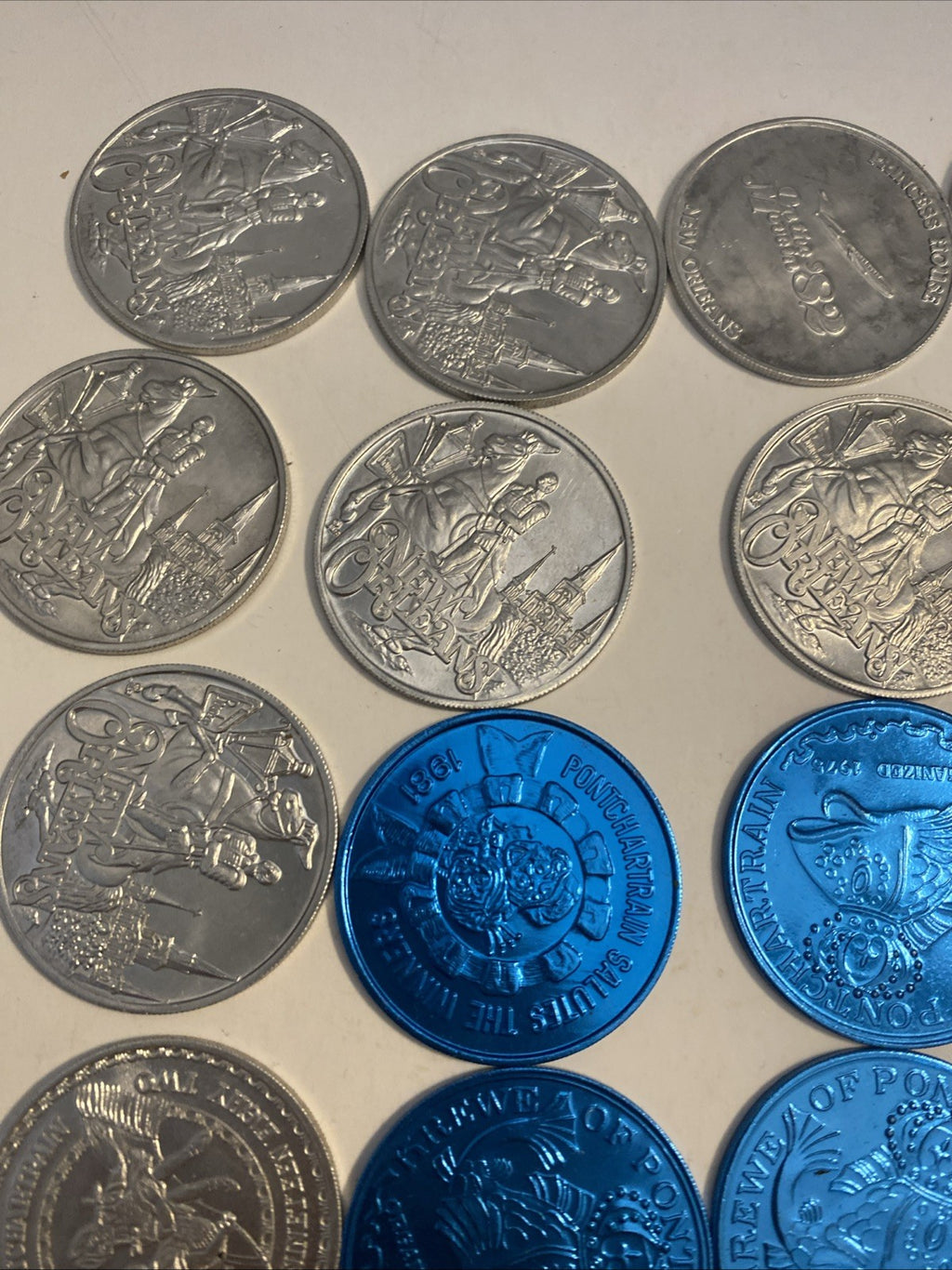 Lot of 34 Mardi Gras Doubloons. Various Years New Orleans.