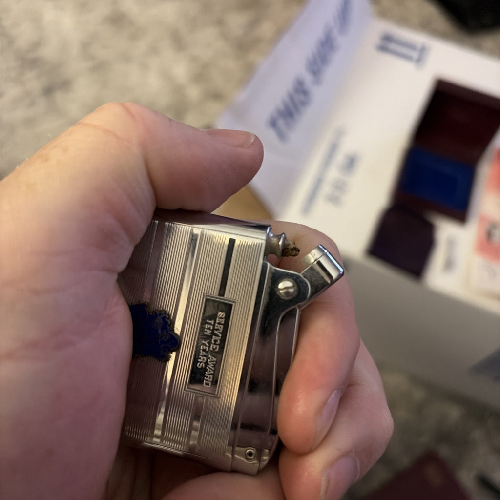 Vintage Ronson Adonis Lighter - GM Detroit Transmission 10 Year Service Award