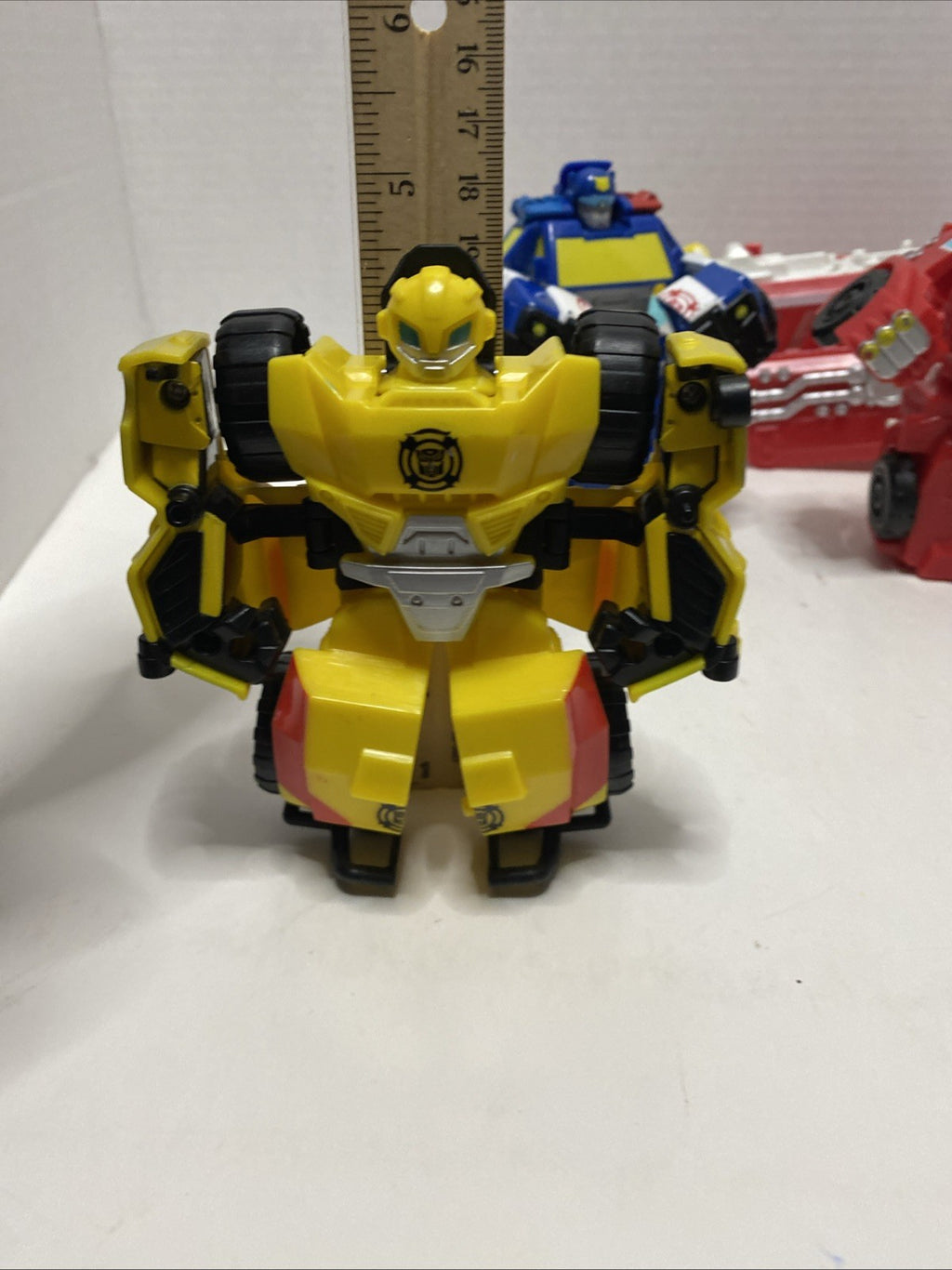 Lot of 4 Hasbro Playskool Heroes Transformers Rescue Bots Figures Optimus Prime