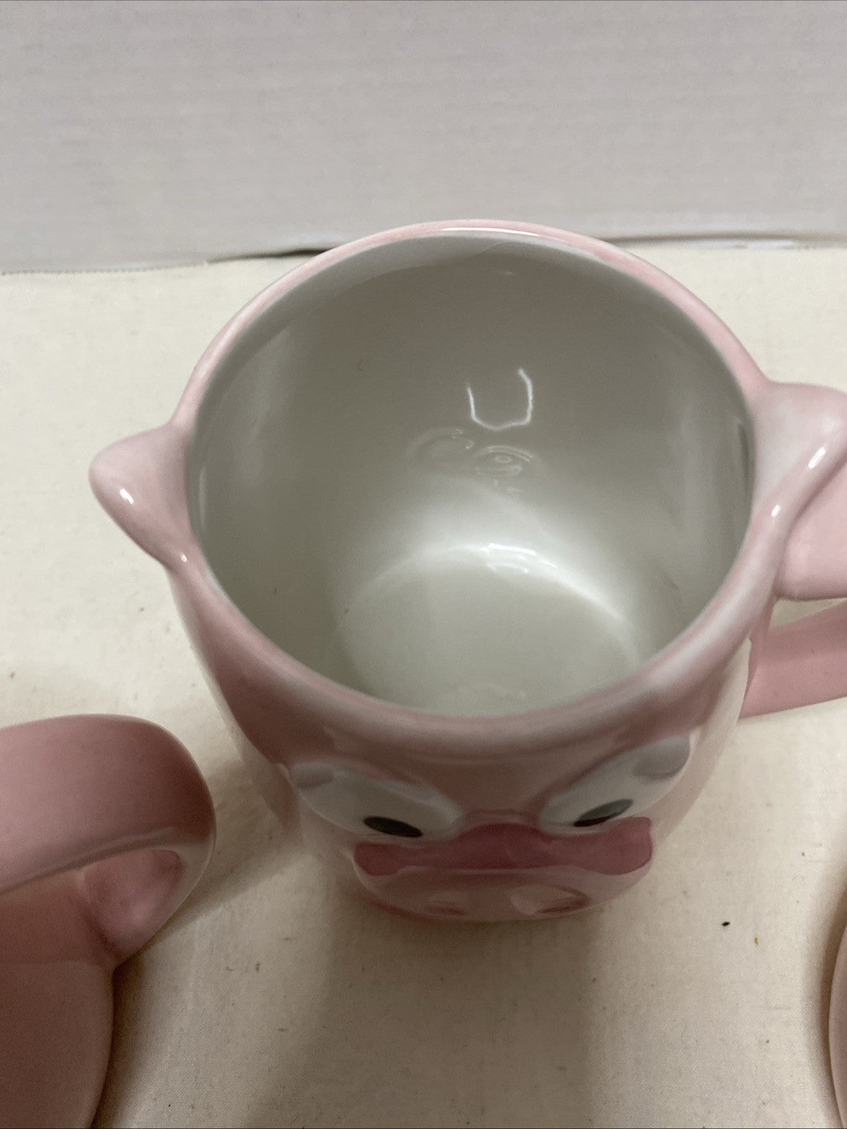 Pink Pig Mug 3D Piggy Shaped by Tag Figural Swine Collectible -Set Of 3
