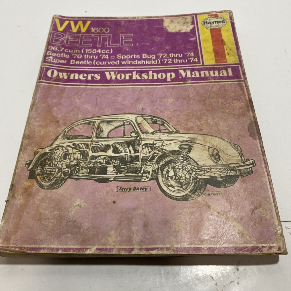 Haynes Owners Workshop Manual Vw 1600 Beetle 1970 thru 74 Sports Bug & Super Bug