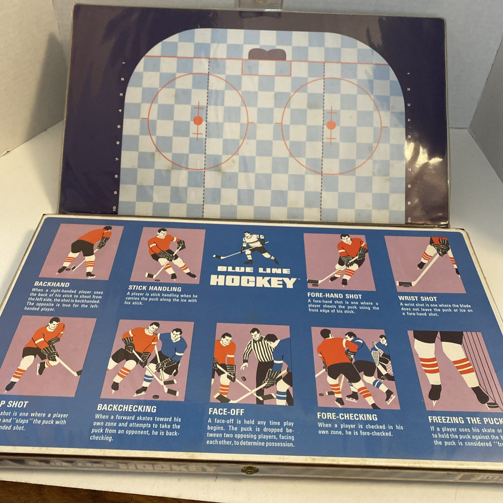 Vintage 1968 Blue Line Hockey Board Game 3M Sports Game Complete Vinyl Case
