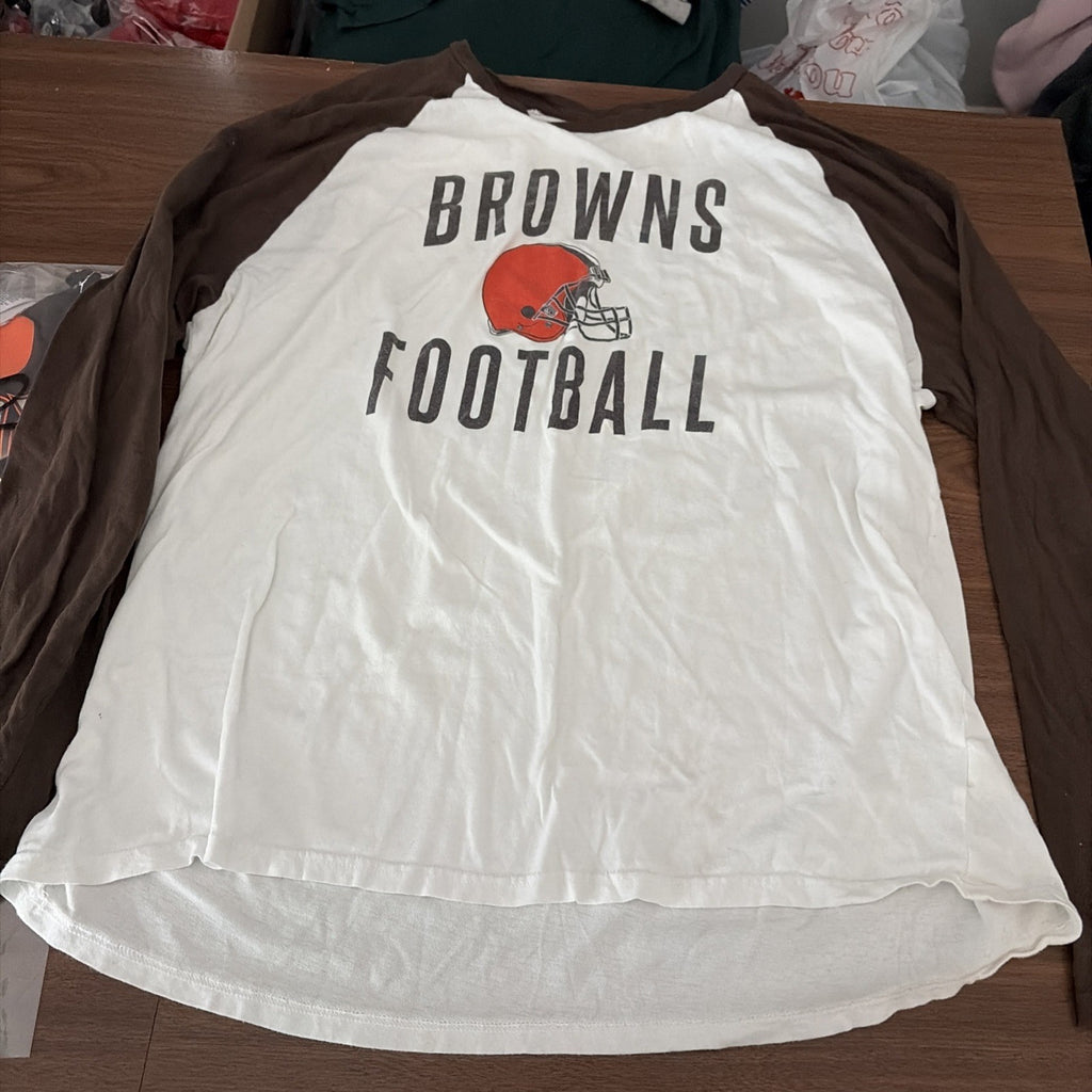 NFL Team Apparel 2XL Cleveland Browns Football Long Sleeve T-Shirt