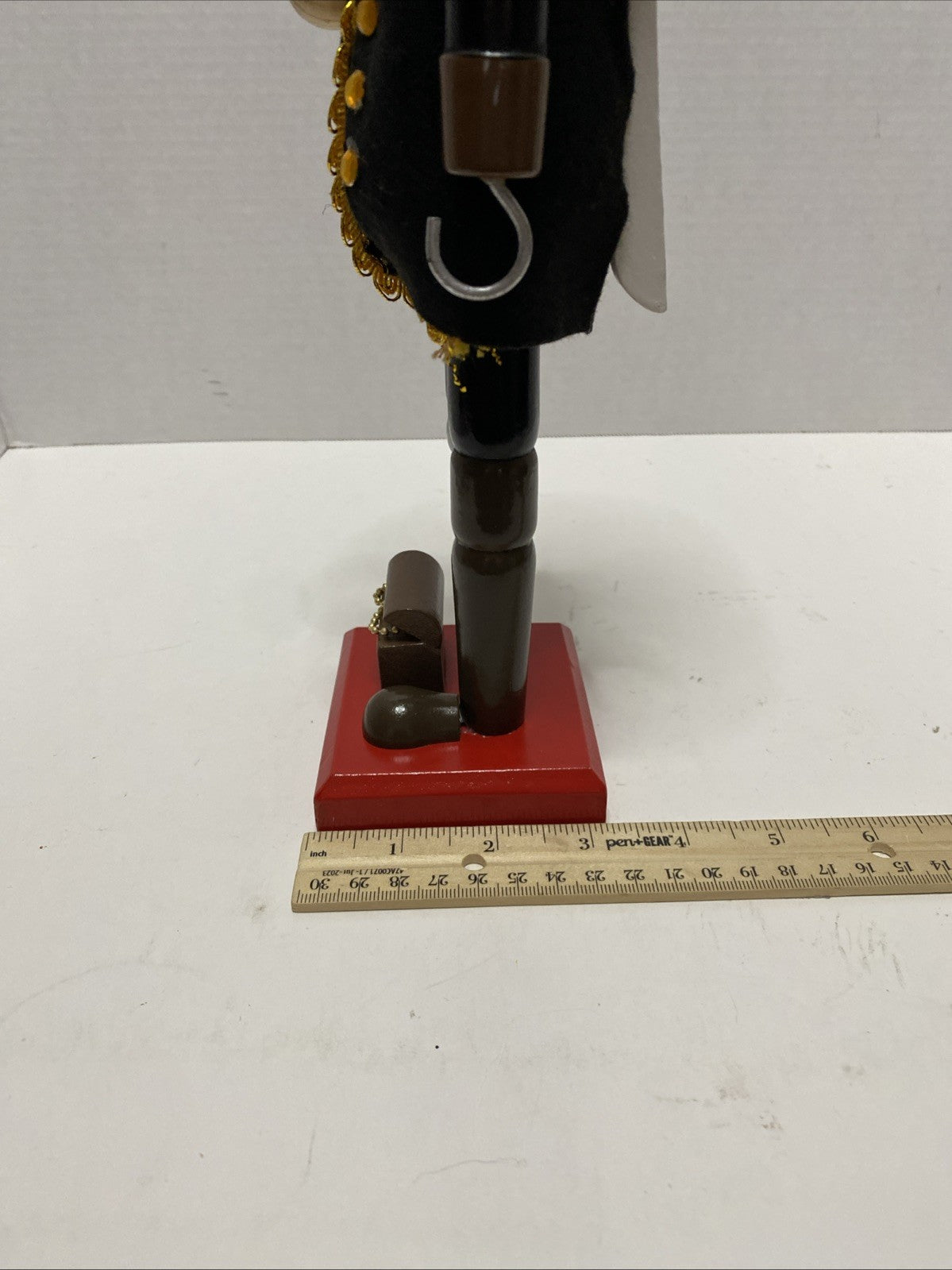 Vintage Christmas Pirate Nutcracker 14"l Limited Edition 2010 Hook Sword Peg Leg