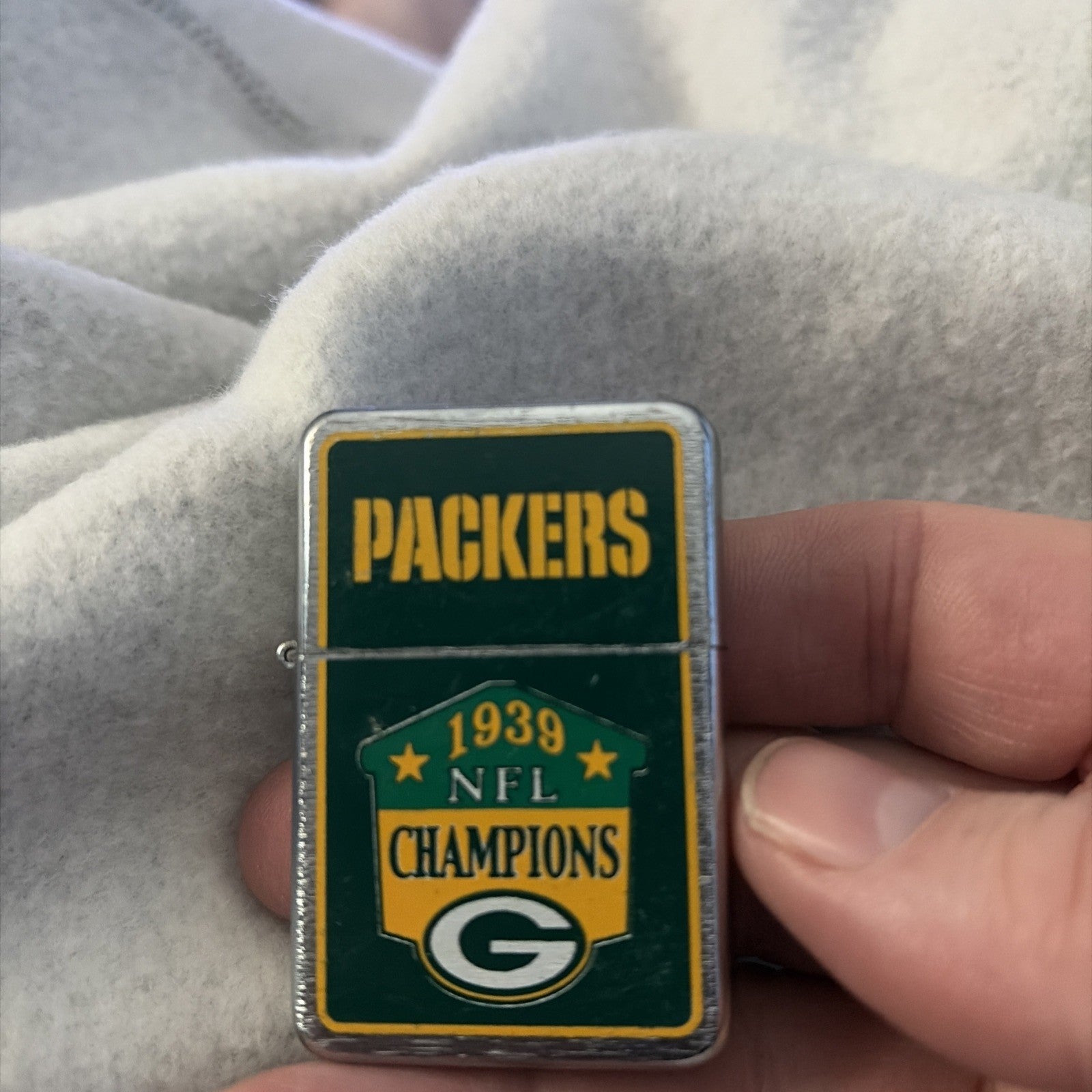 Zippo Lighter Nfl Green Bay Packers 1939 Champions Used
