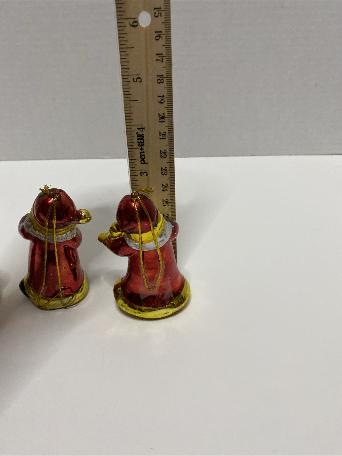 Christmas Tree Santa Claus Ornaments Playing Instruments Set Of 4 Small 3"