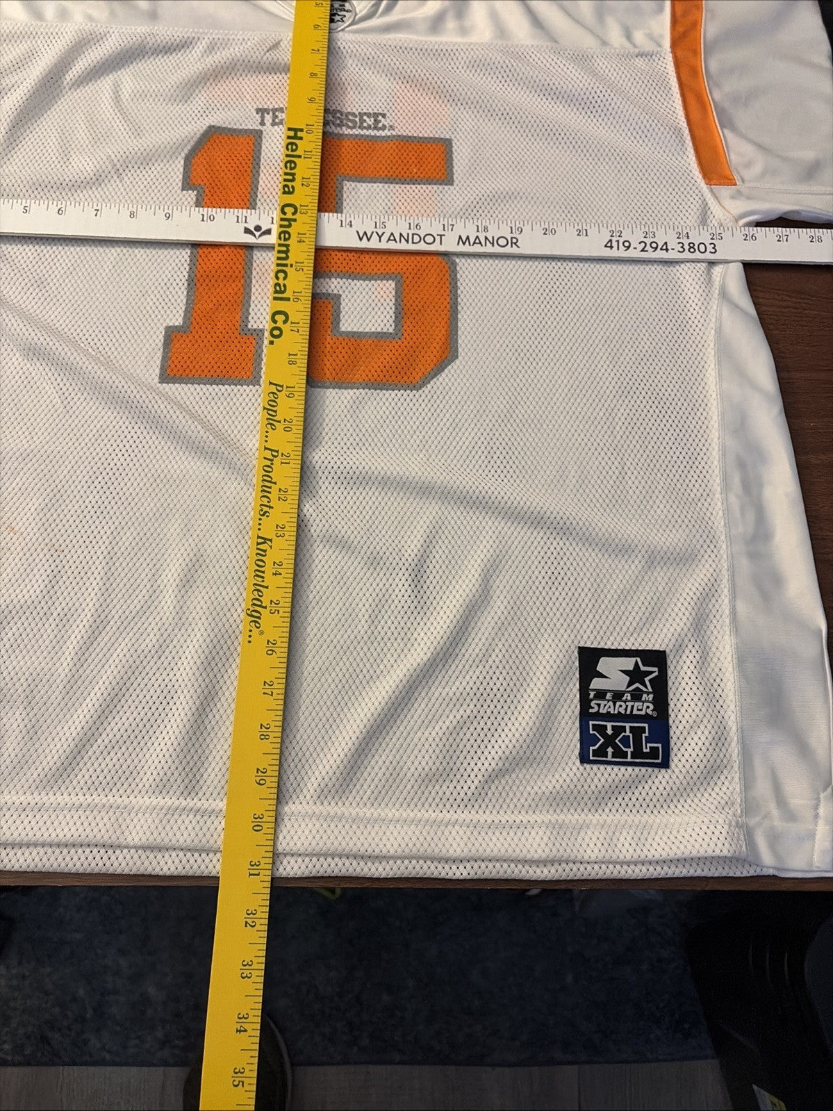 Starter Men’s XL  Tennessee Volunteer Football Jersey Number 15 White