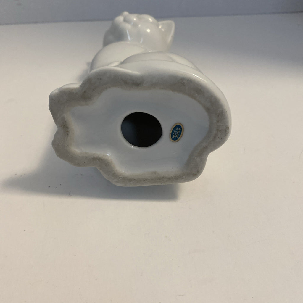 White Ceramic Sitting Cat 8” Tall Kitty Figurine Cat Decor Collectible Feline