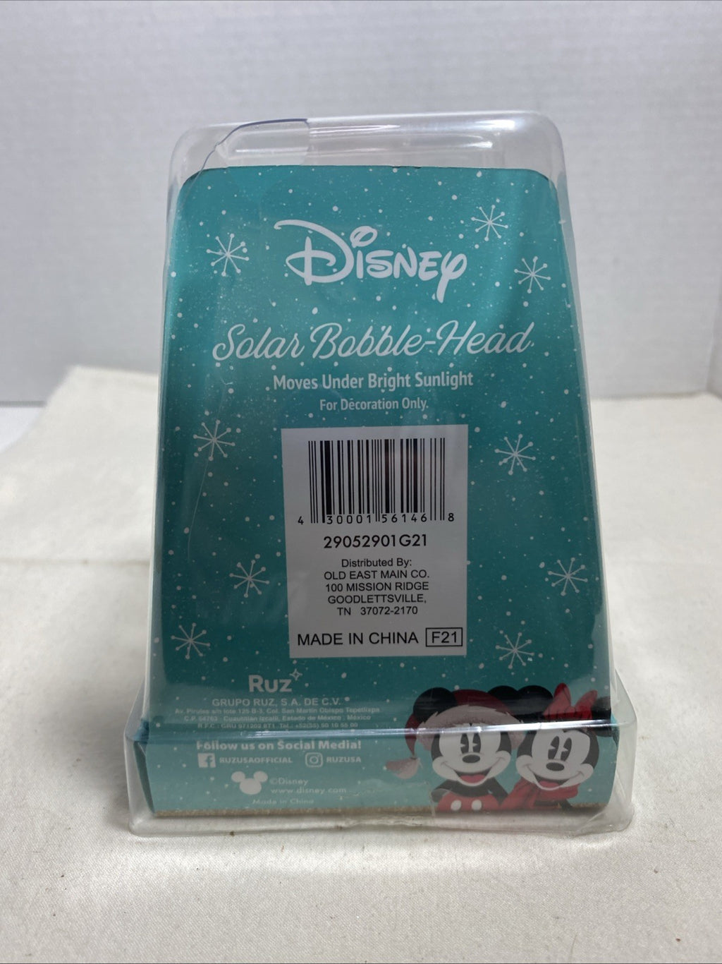RARE Non-Polka-dotted￼Disney Minnie Mouse Christmas Solar Panel Bobble Head
