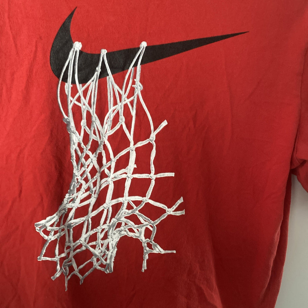 Nike The Swoosh Net Tee Basketball Dri-Fit Crew Neck Red Men Size XL