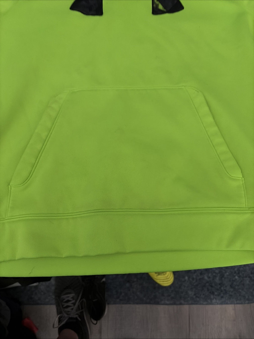 Men’s Under Armour Hoodie Hooded Pullover Green Logo Size Large Loose