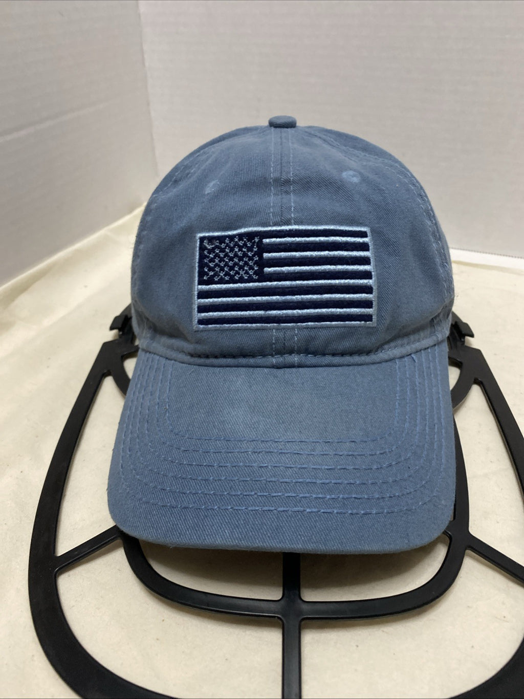 Back The Blue Denim Strapback Hat Ladies Fit