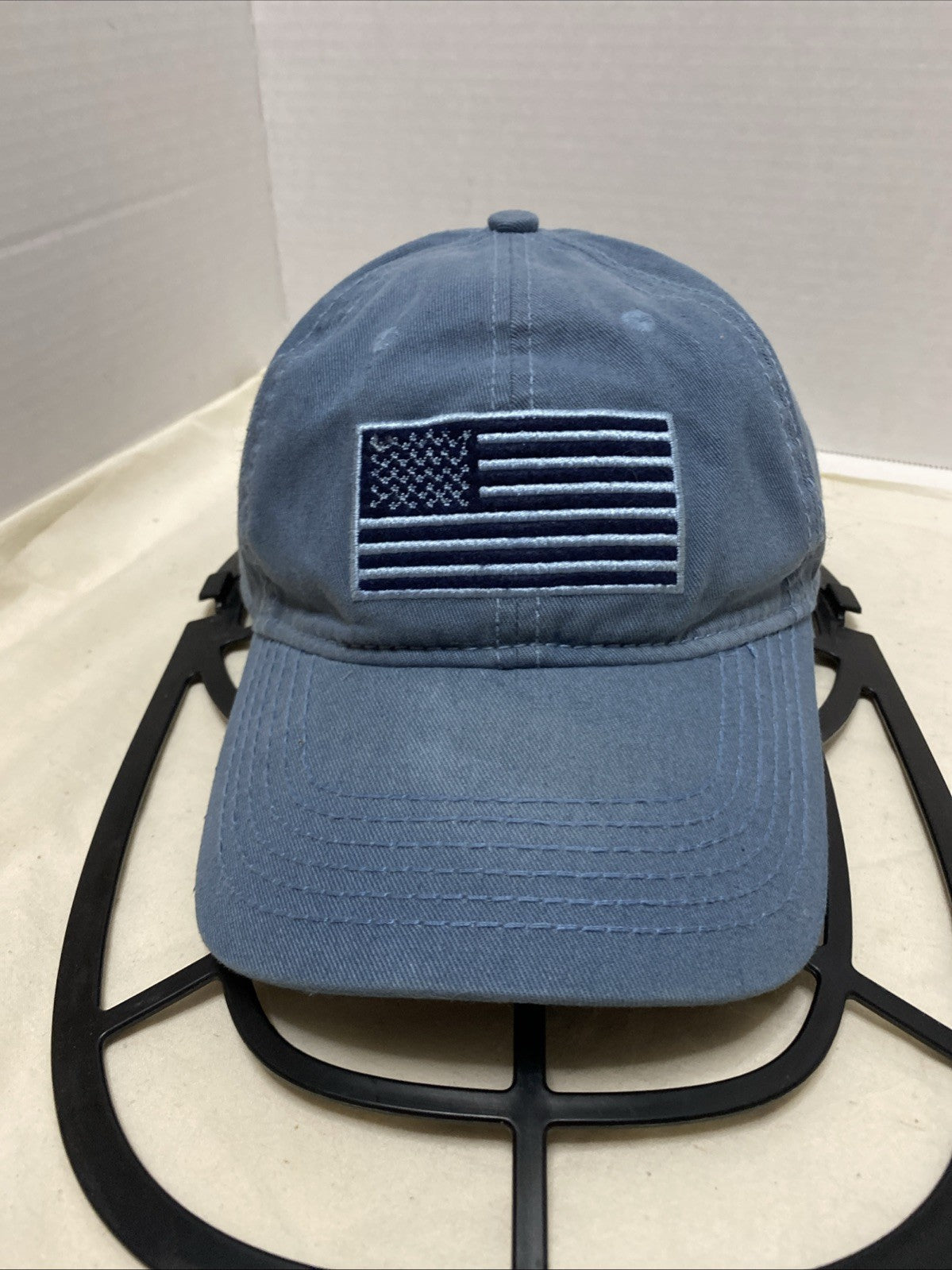 Back The Blue Denim Strapback Hat Ladies Fit