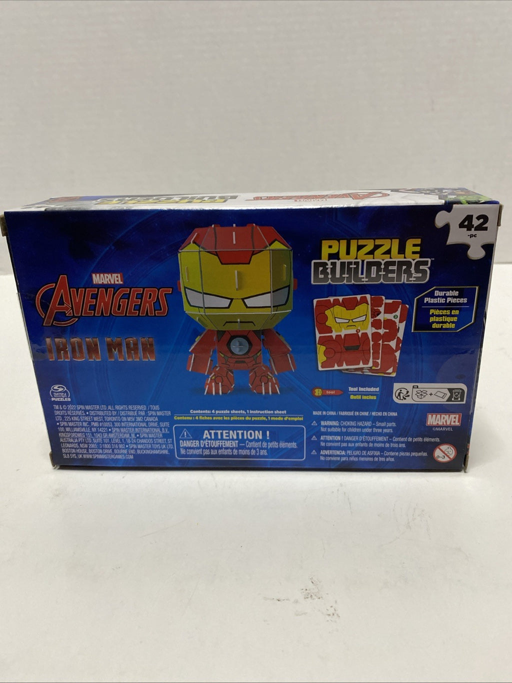 NEW Spin Master Puzzle Builders 42pc Marvel Avengers IRON MAN 3D Plastic Puzzle