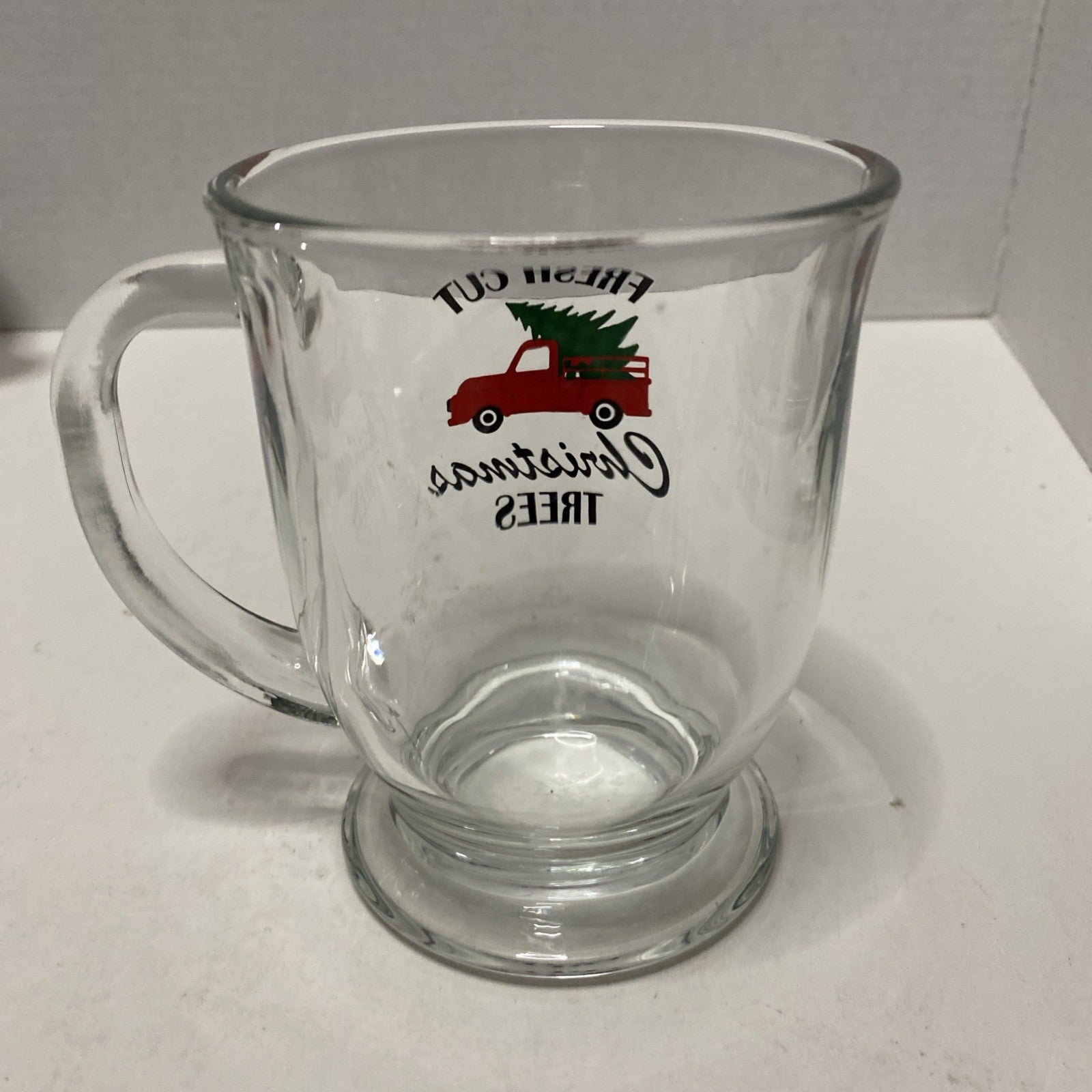 Fresh Cut Christmas Trees Glass Mug 14.6 oz Unbranded
