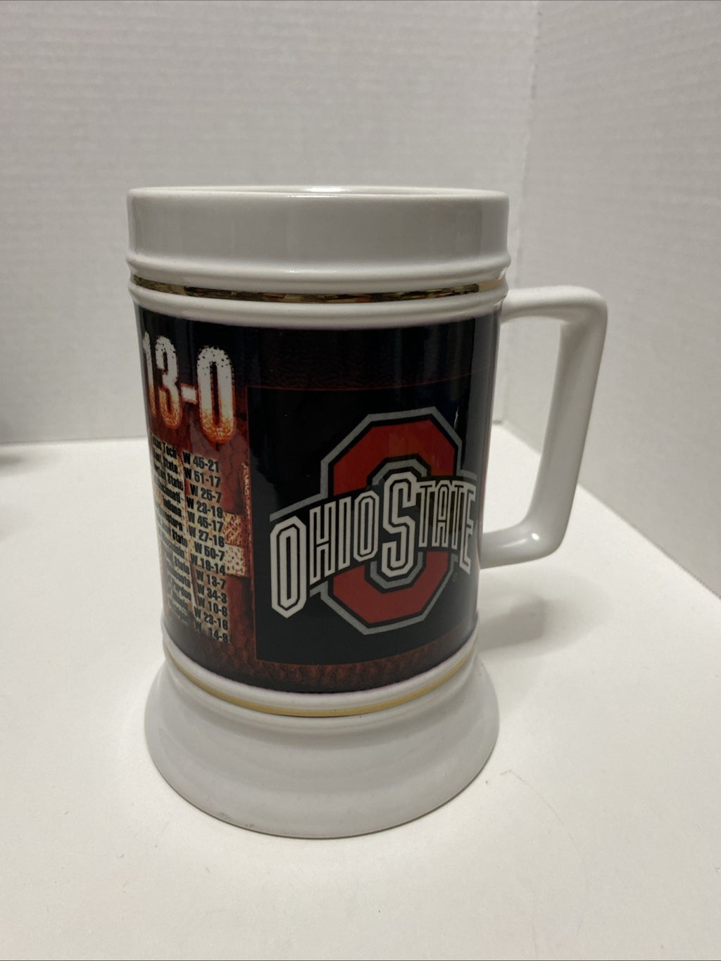 Ohio State Buckeyes 2002 Undefeated Champions Beer Stein Mug 6 1/4" Tall
