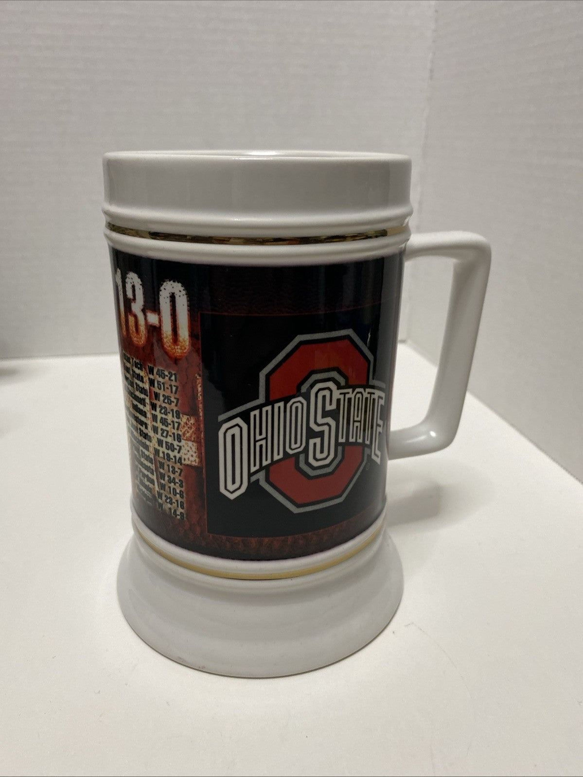 Ohio State Buckeyes 2002 Undefeated Champions Beer Stein Mug 6 1/4" Tall