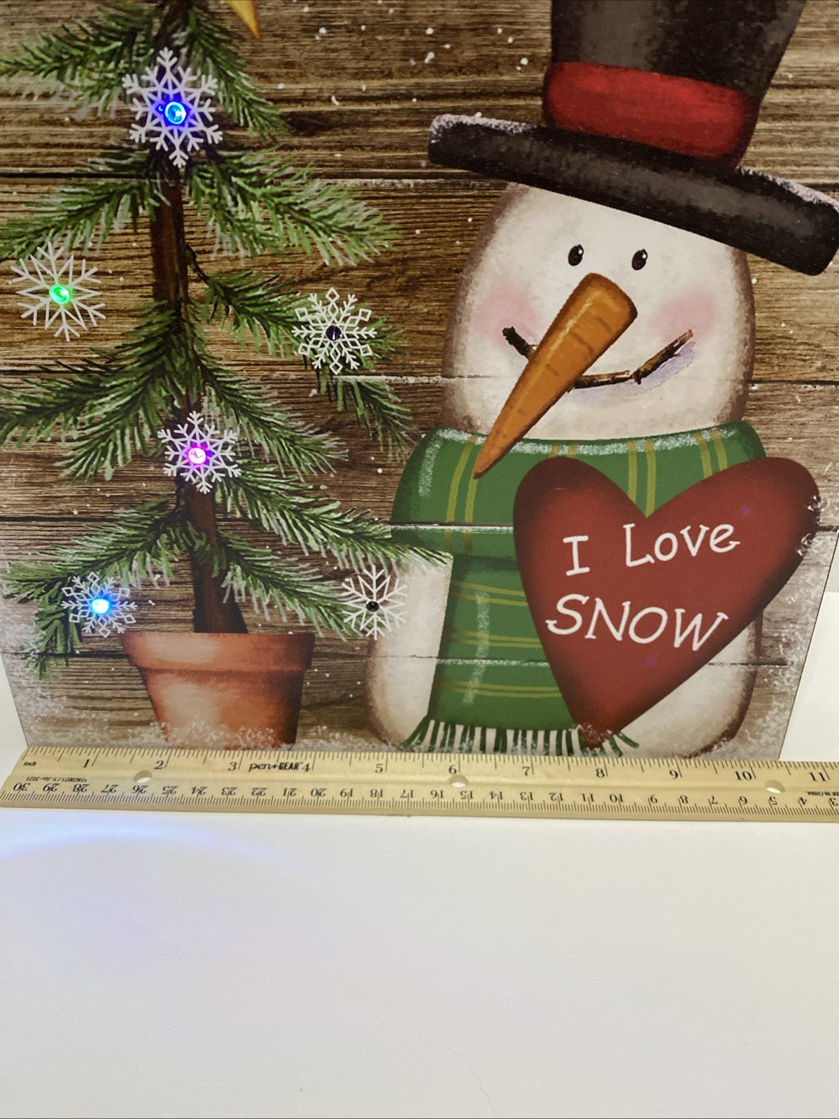 Snowman Christmas LED Lighted Canvas