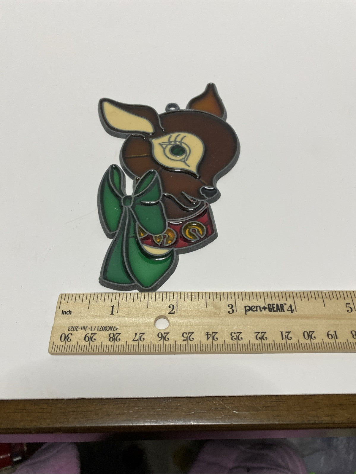 Vintage Stained Glass StyleSun Catcher Ornament Reindeer
