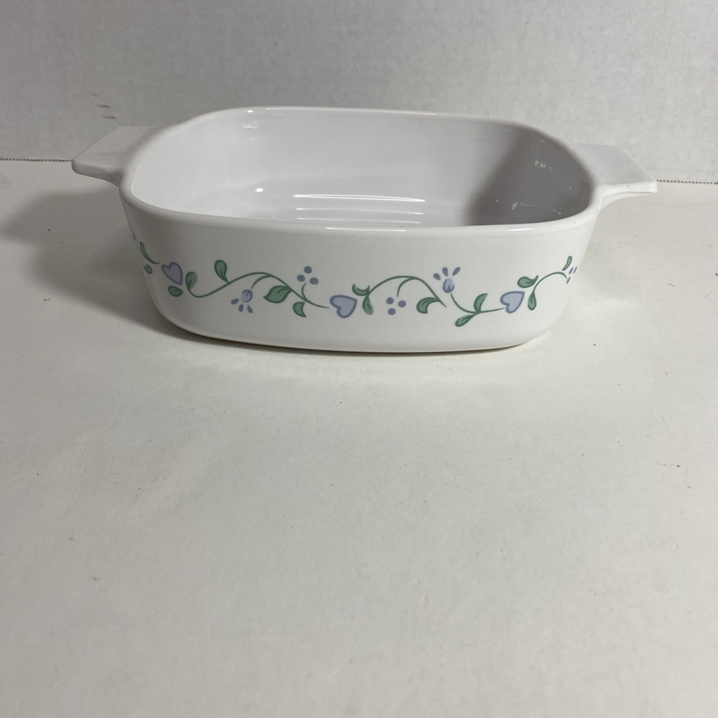 Corning Ware A-1-B Blue Hearts 1 Quart Casserole Dish Square A1B 1 Qt **No lid