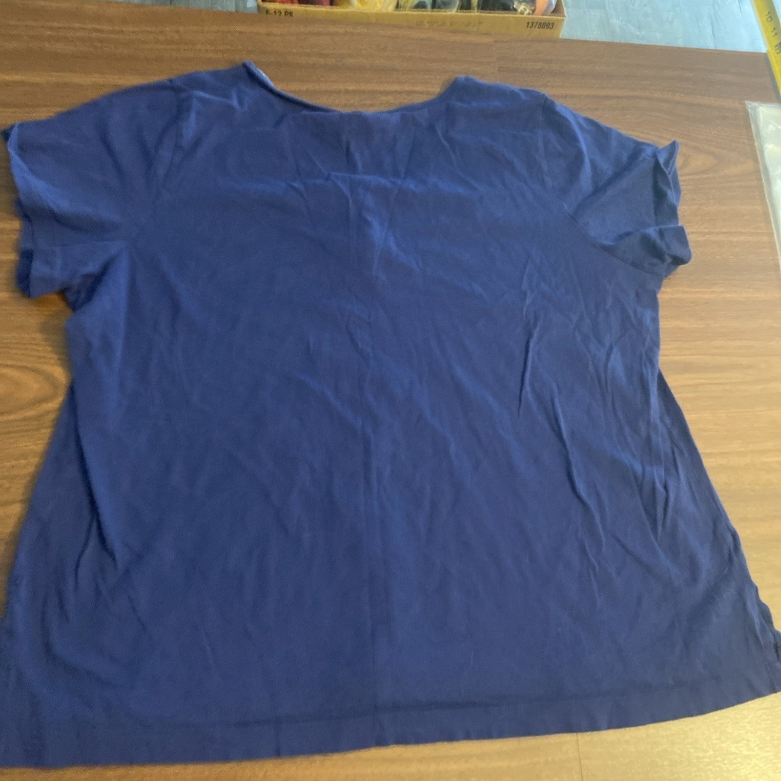 Charter Club Women’s Shirt Short Sleeve Quarter Button Up Blue Size 2X