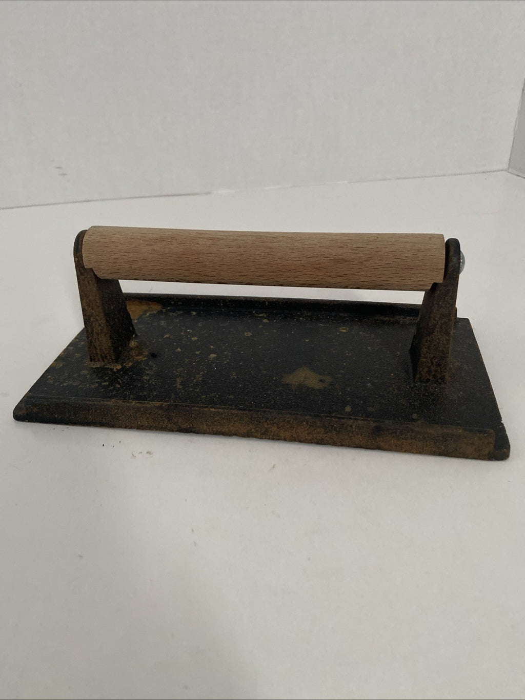 Rusted Cast Iron Steak Weight 4-1/4" X 8-1/4" Nice