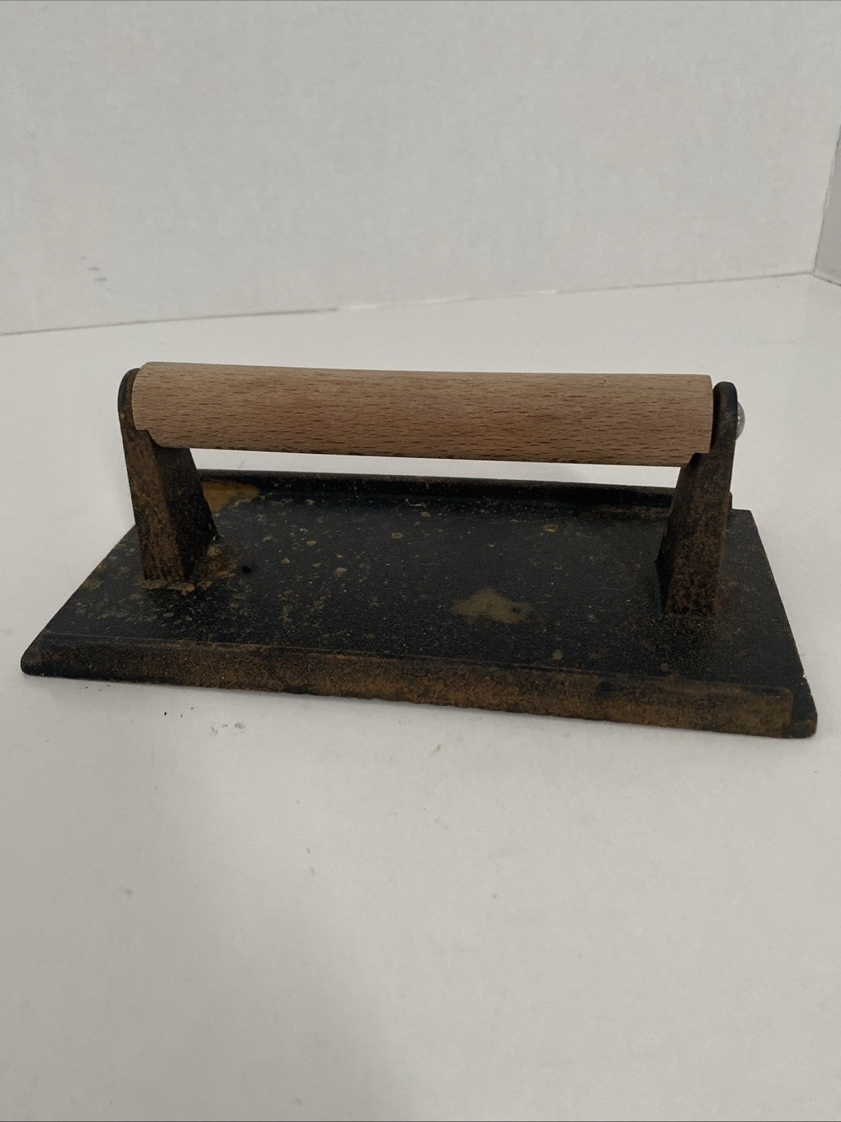 Rusted Cast Iron Steak Weight 4-1/4" X 8-1/4" Nice
