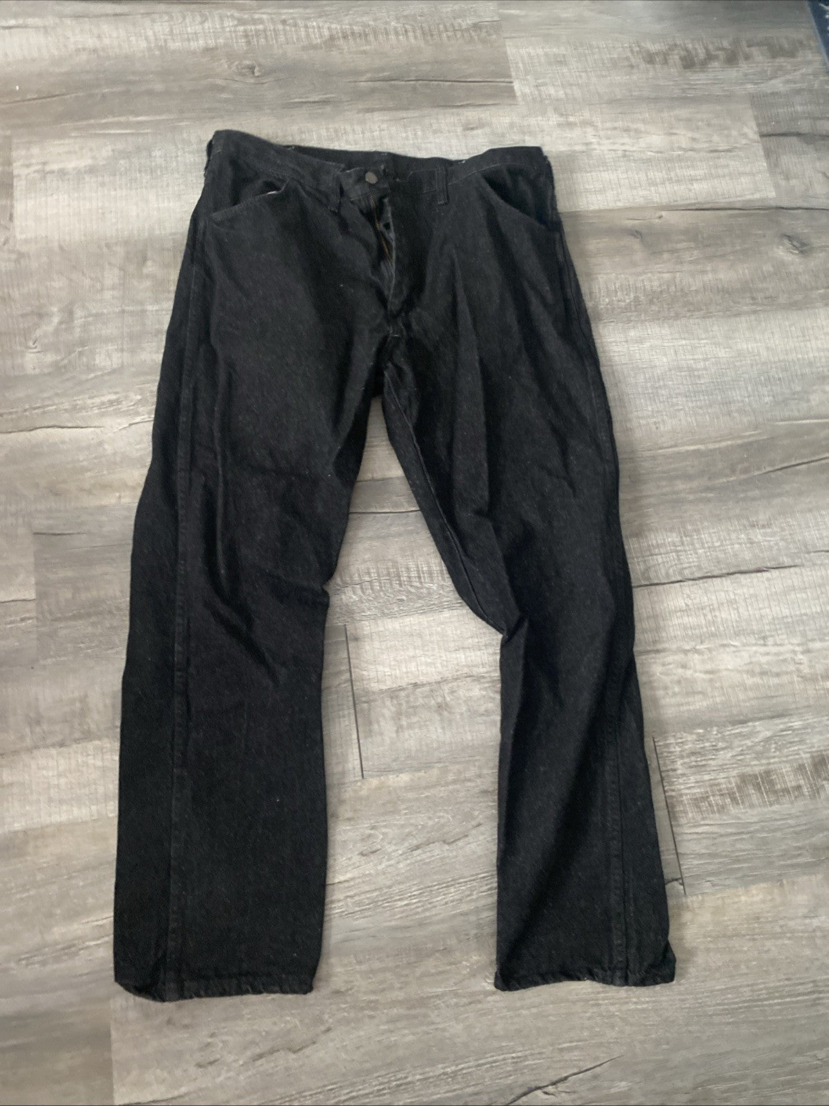 Rustler Straight Leg Blue Jeans Mens 40x30 color black