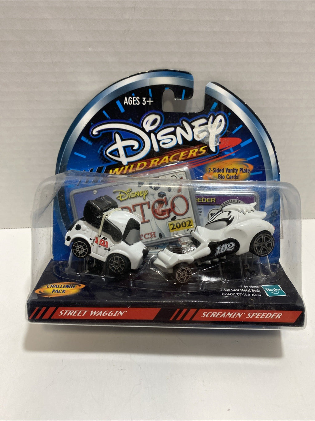 DISNEY Toys 102 Dalmatians Wild Racers VILLAIN Cruella & HERO Patch 2002 Store R