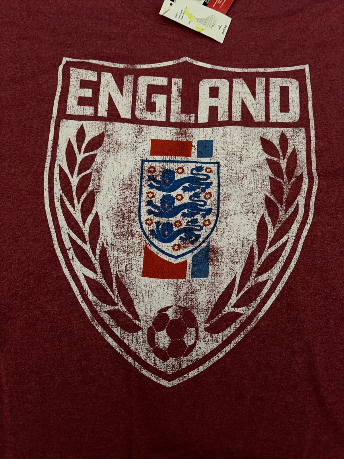 NWT England National Soccer Team Red Crest T-Shirt Men's XL
